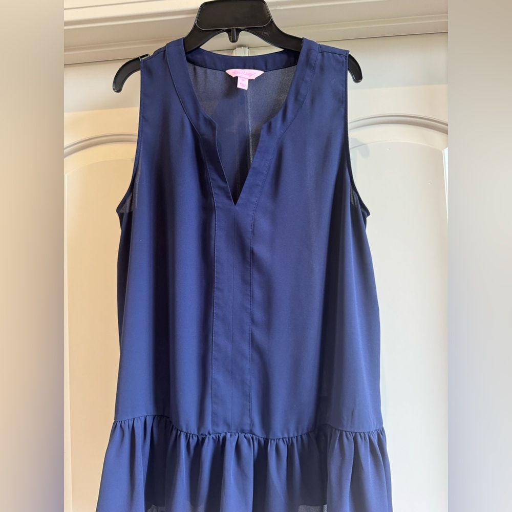 Lilly Pulitzer | Navy Semi Sheer tank with drop waist | Size M